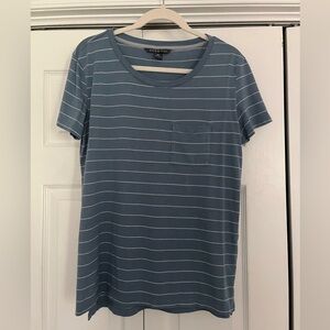 Free fly blue striped shirt, medium